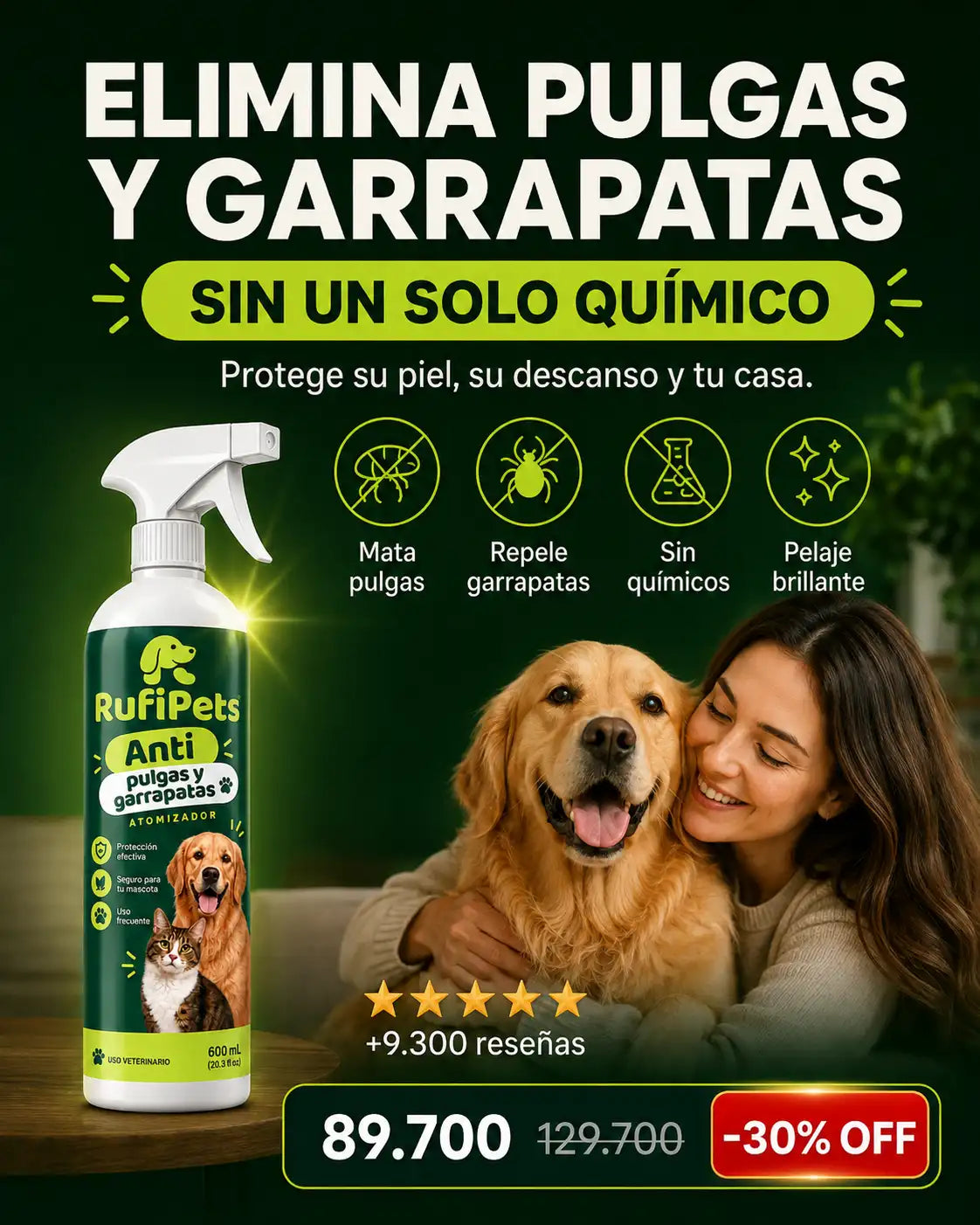 Spray Anti Pulgas y Garrapatas